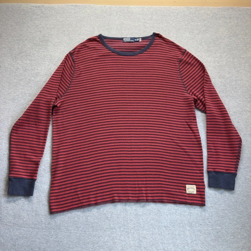 Vintage Polo Ralph Lauren Polo Country Shirt Mens 2XL Waffle Knit Crewneck